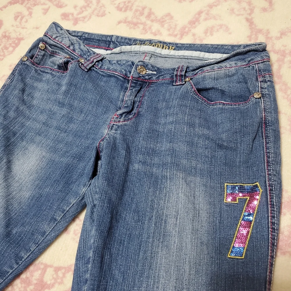 Vintage Violet and pink blue jeans